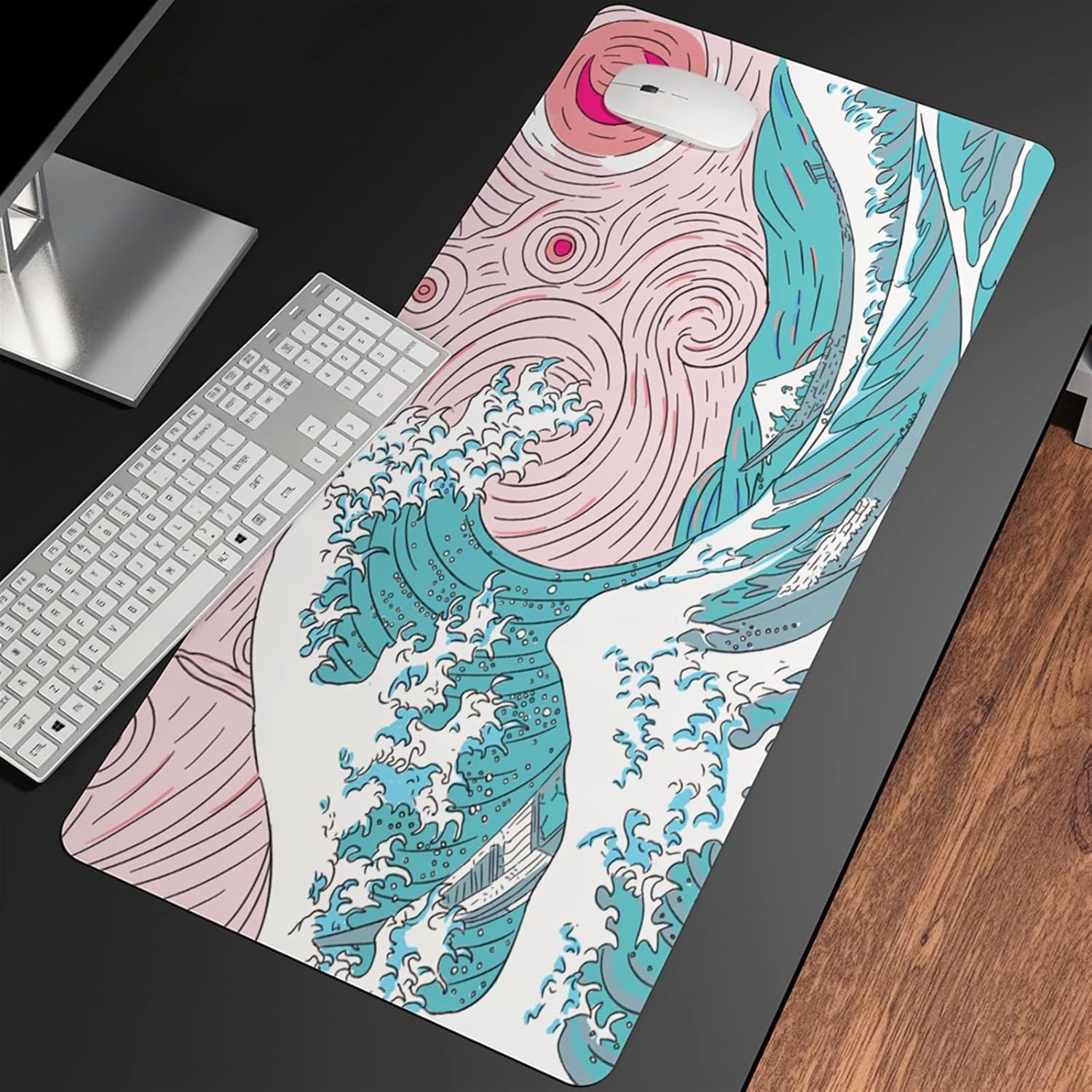 Great Wave Off Art Large Size Mouse Pad Natural Rubber PC Computer Gaming Mousepad Desk Mat Locking Edge for CS GO LOL (Color : SNC-022, Size : 1000x500x3mm)