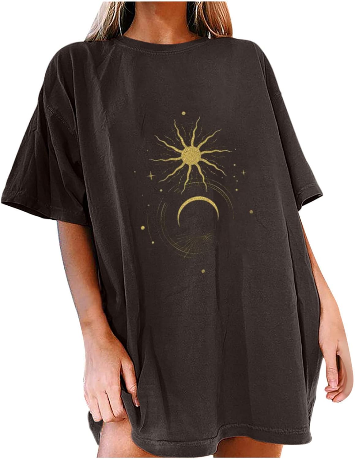 Summer Y2k Tops for Womens, Casual Vintage Short Sleeve T-Shirt, Girls Oversize Loose Round Neck Elastic Tee - Image 7
