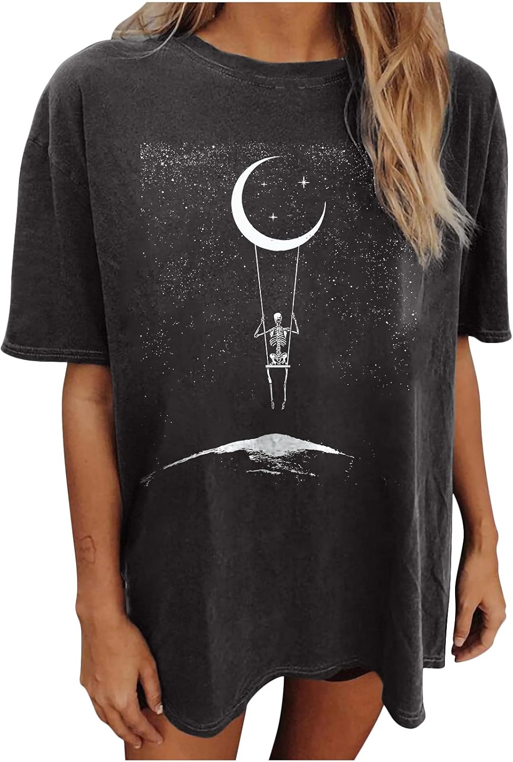 Summer Y2k Tops for Womens, Casual Vintage Short Sleeve T-Shirt, Girls Oversize Loose Round Neck Elastic Tee - Image 12