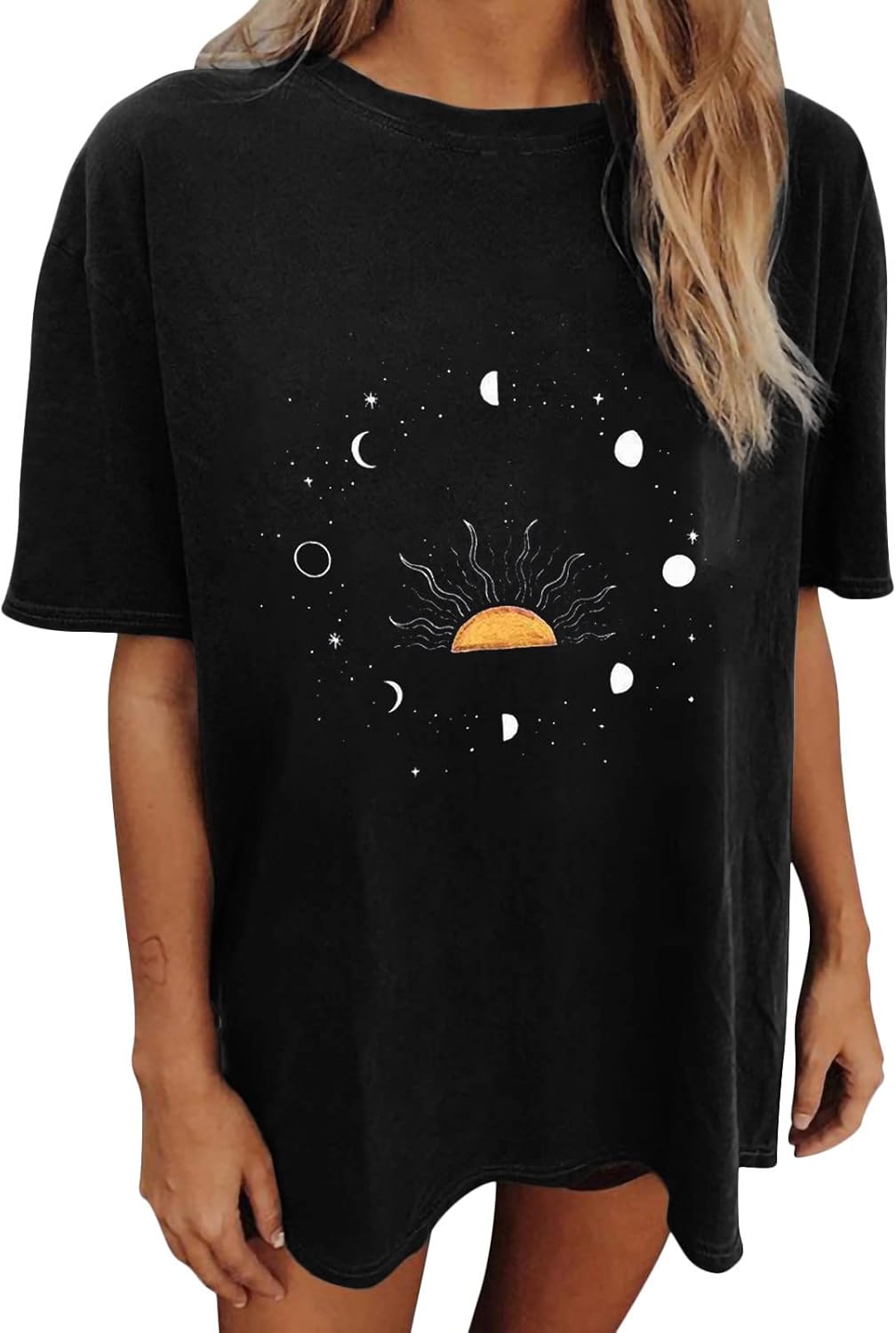 Summer Y2k Tops for Womens, Casual Vintage Short Sleeve T-Shirt, Girls Oversize Loose Round Neck Elastic Tee - Image 8